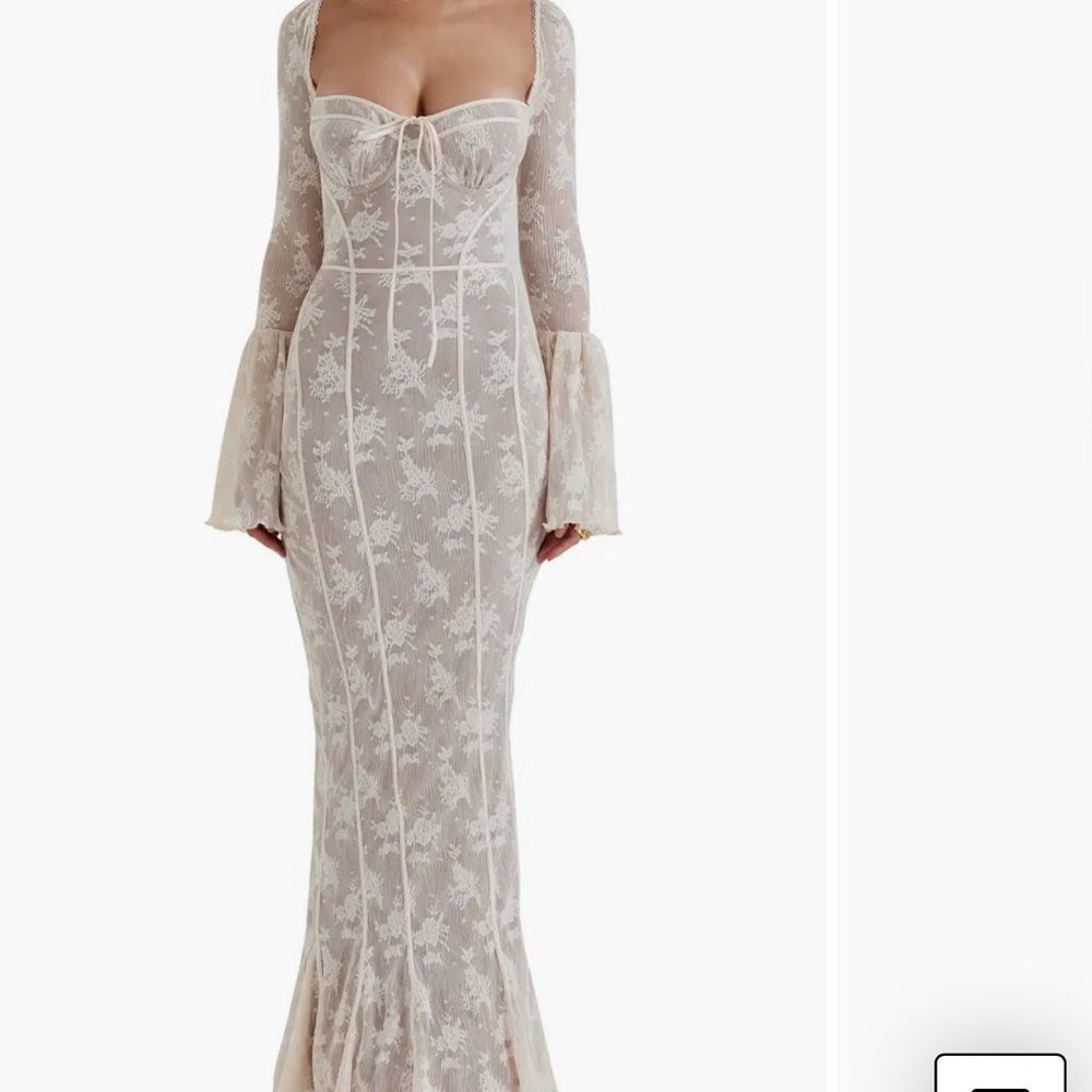 House of CB Delilah Dress - Elegant Lace Long Sleeve Dress